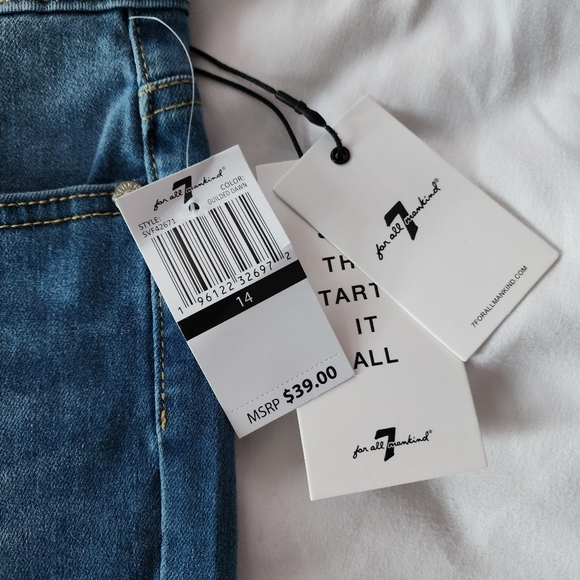 NWT 7 For All Mankind Girls Jean Shorts, size 14 - Picture 2 of 3